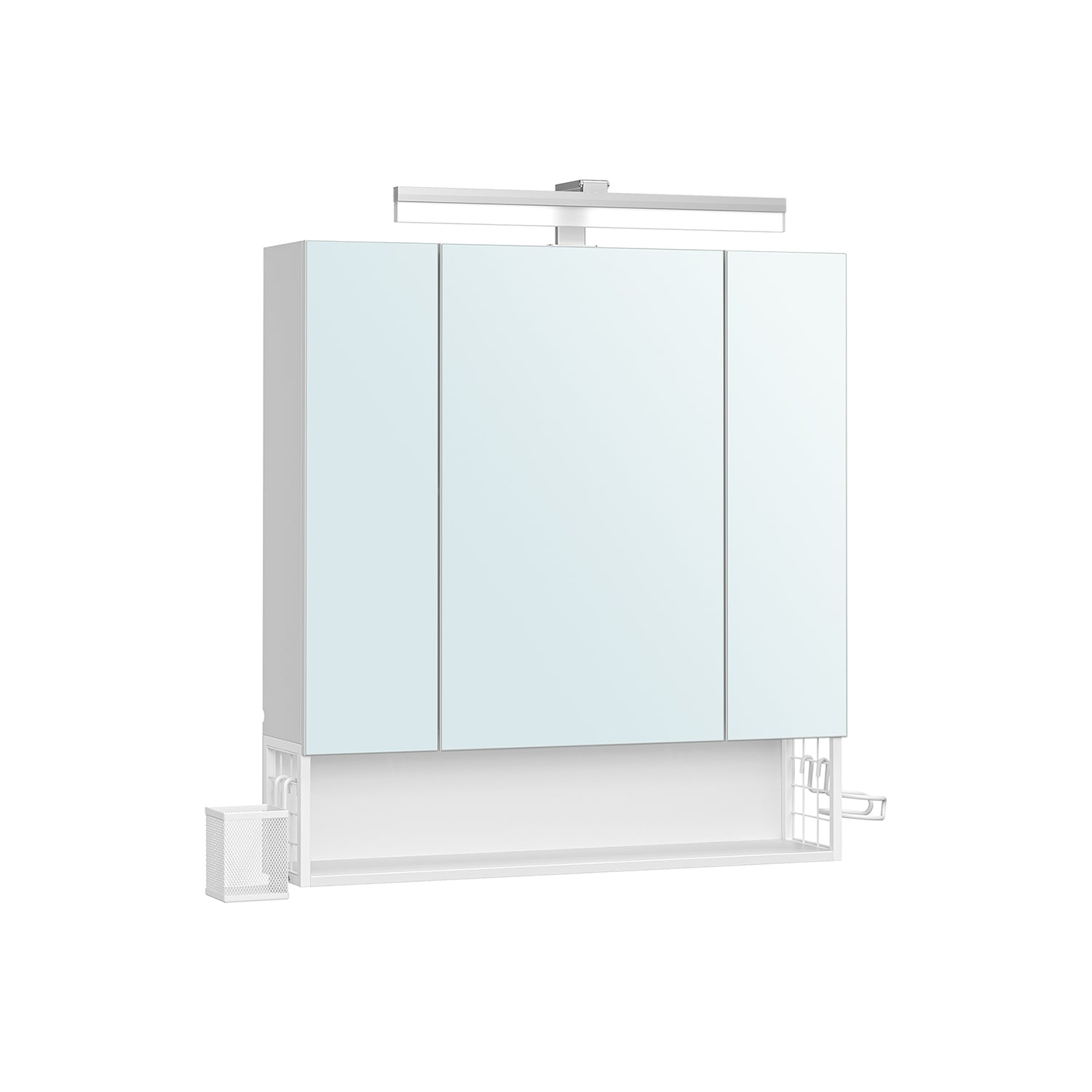 Armario de Baño con Espejo 3 Puertas Blanco Nube