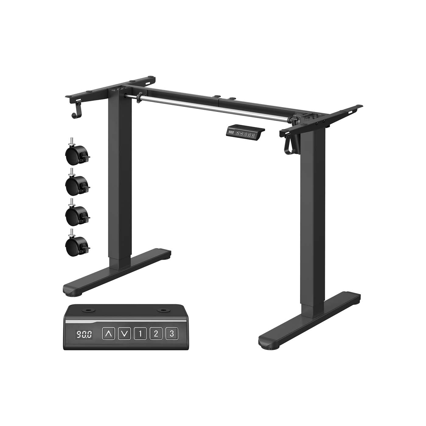 Escritorio Eléctrico Regulable en Altura Acero Negro Tinta