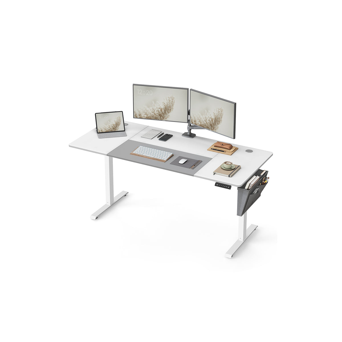 SONGMICS LSD012B02 Bureau électrique Réglable En Hauteur 70 X 140 X (73-114) Cm, Cadre De Table