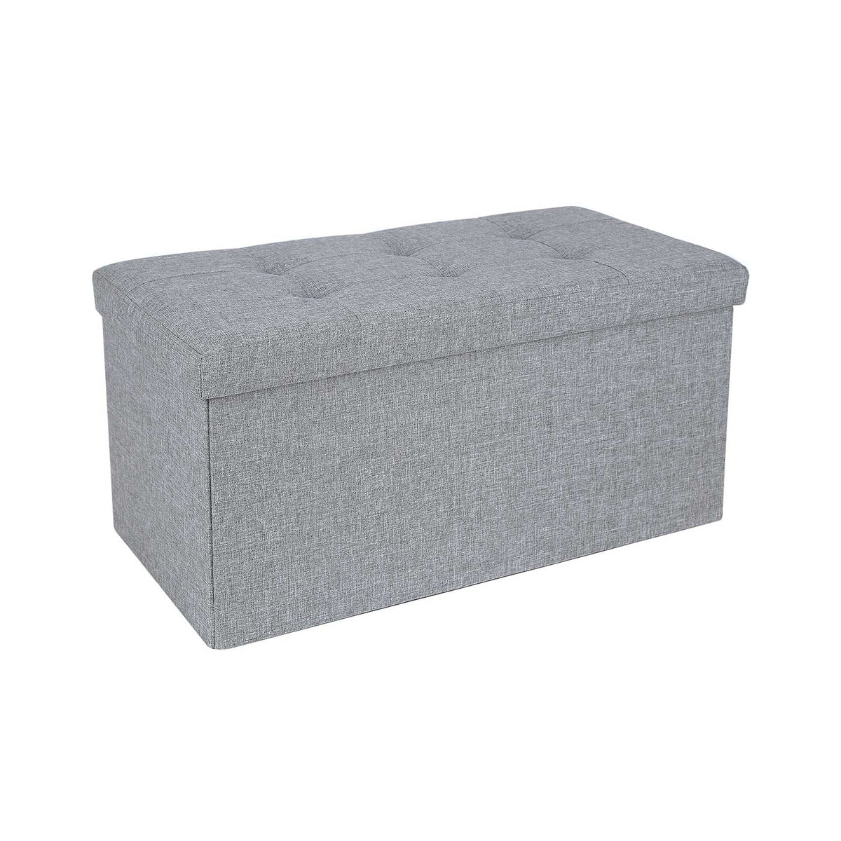 Baúl almacenamiento con patas, banco almacenaje, tela gris antracita 100 cm