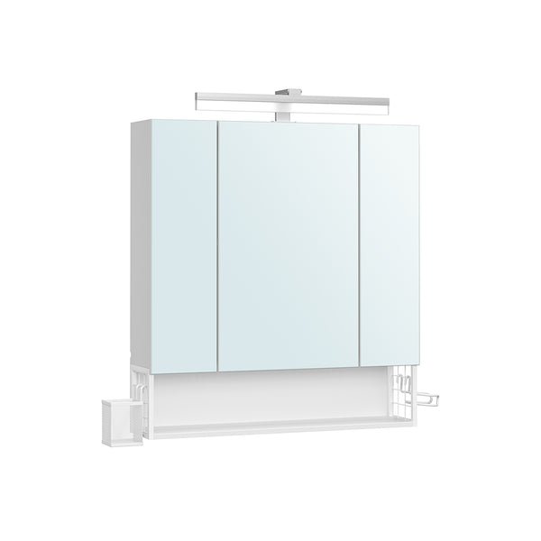 Armario de Baño con Espejo 3 Puertas Blanco Nube