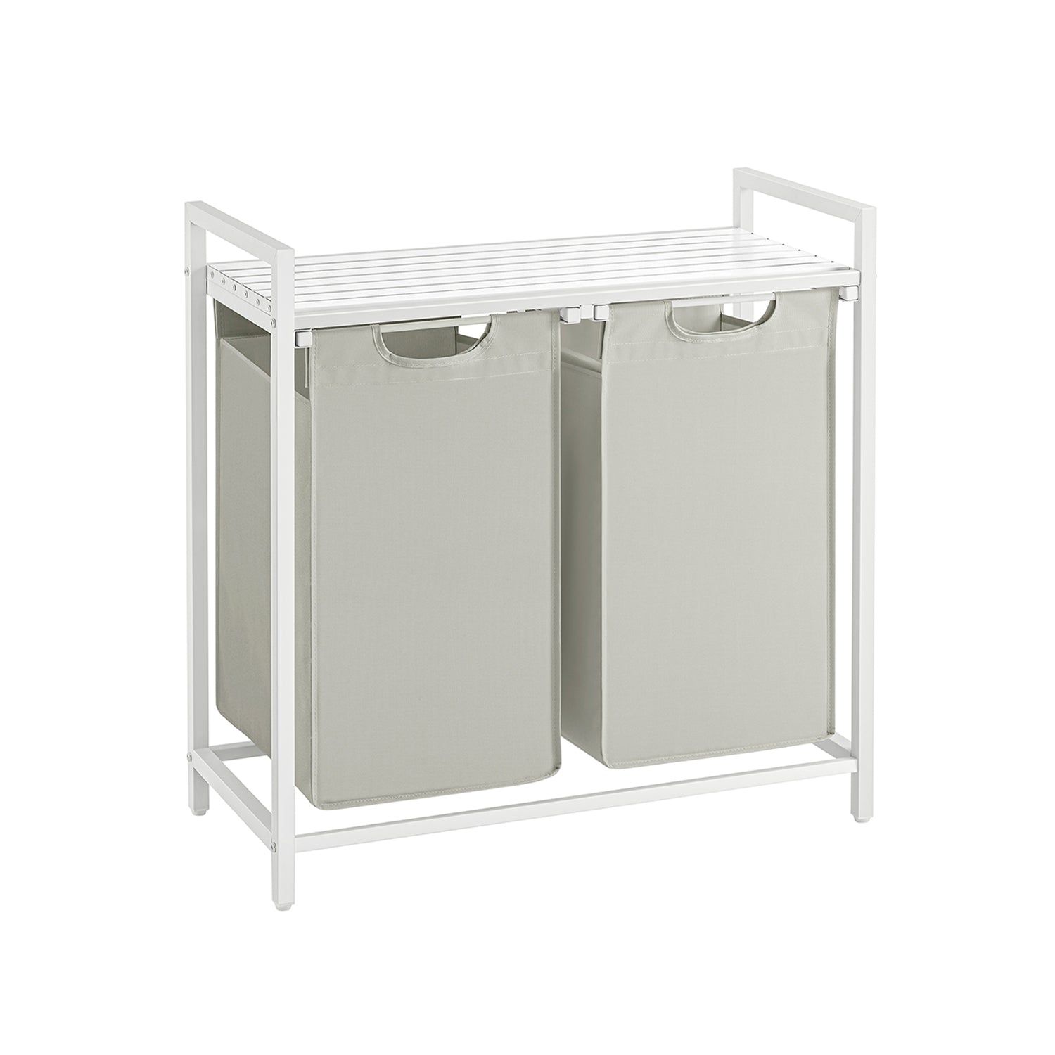 Cesto para Ropa Sucia 2 x 46 L Blanco