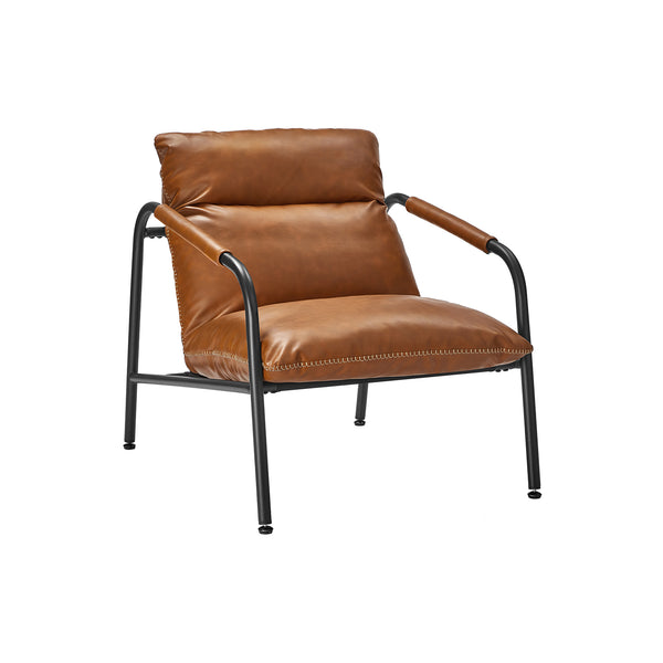 EKHO Colección - Sillón Silla con Brazos con Estructura Metálica Negro Tinta