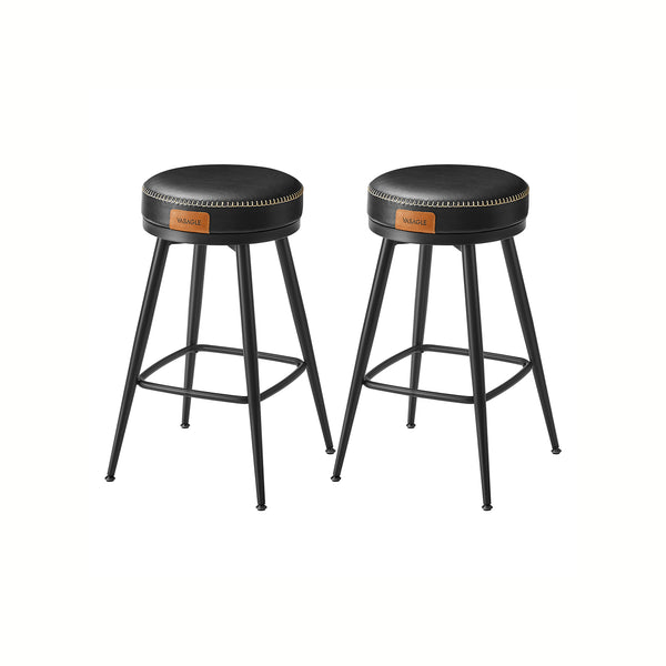EKHO Colección - Juego de 2 Taburetes de Bar Negro Tinta