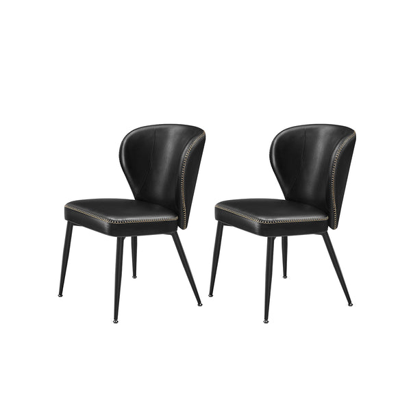 EKHO Colección - Juego de 2 Sillas de Comedor Negro Tinta
