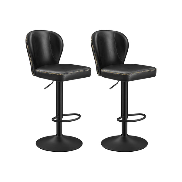EKHO Colección - Juego de 2 Sillas de Bar 360° Giratoria Negro Tinta
