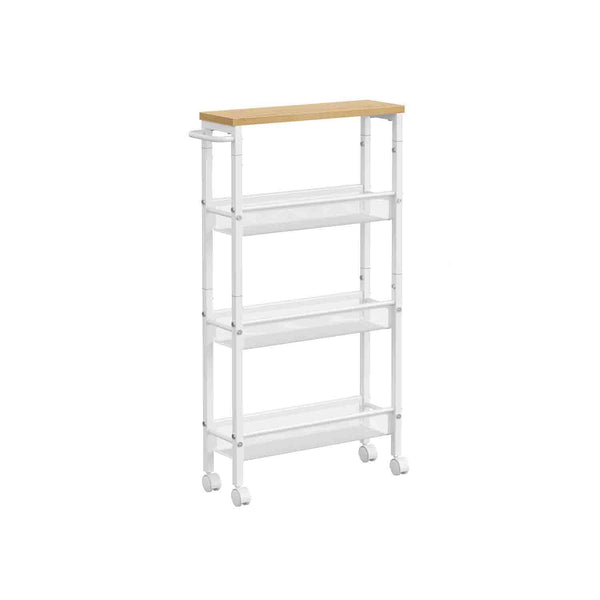 Carro de 4 Niveles Carro Estrecho de Cocina con Ruedas con Asa 13 x 45,4 x 77 cm