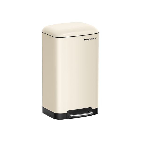 Cubo de Basura con Pedal y Cubo Interior Blanco Nube