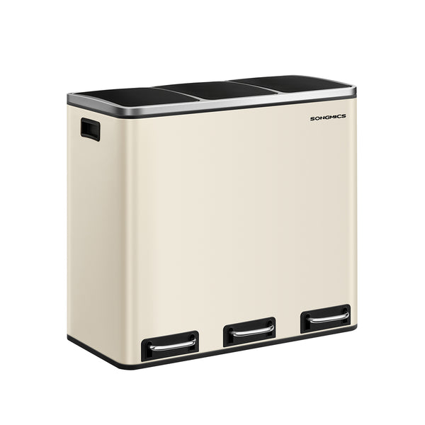 Cubo de Basura para Cocina 3 x 18 L Beige Arena