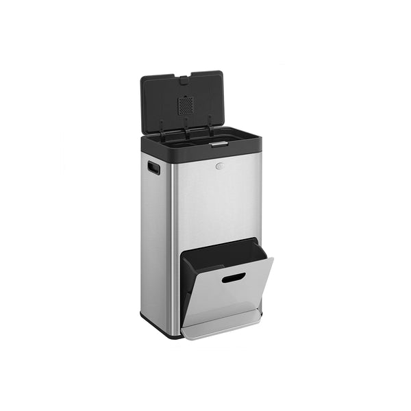 Cubo Basura de Cocina Volumen de 2 x 17 L y 26 L 3 Compartimentos para Basura