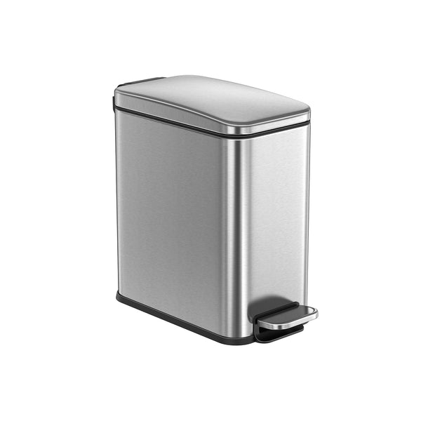 Cubo de Baño de 5 L con Tapa Acero Plata
