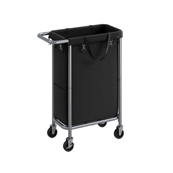 Cesto Ropa Sucia con Ruedas 90 L 61 x 29 x 81 cm Negro Tinta