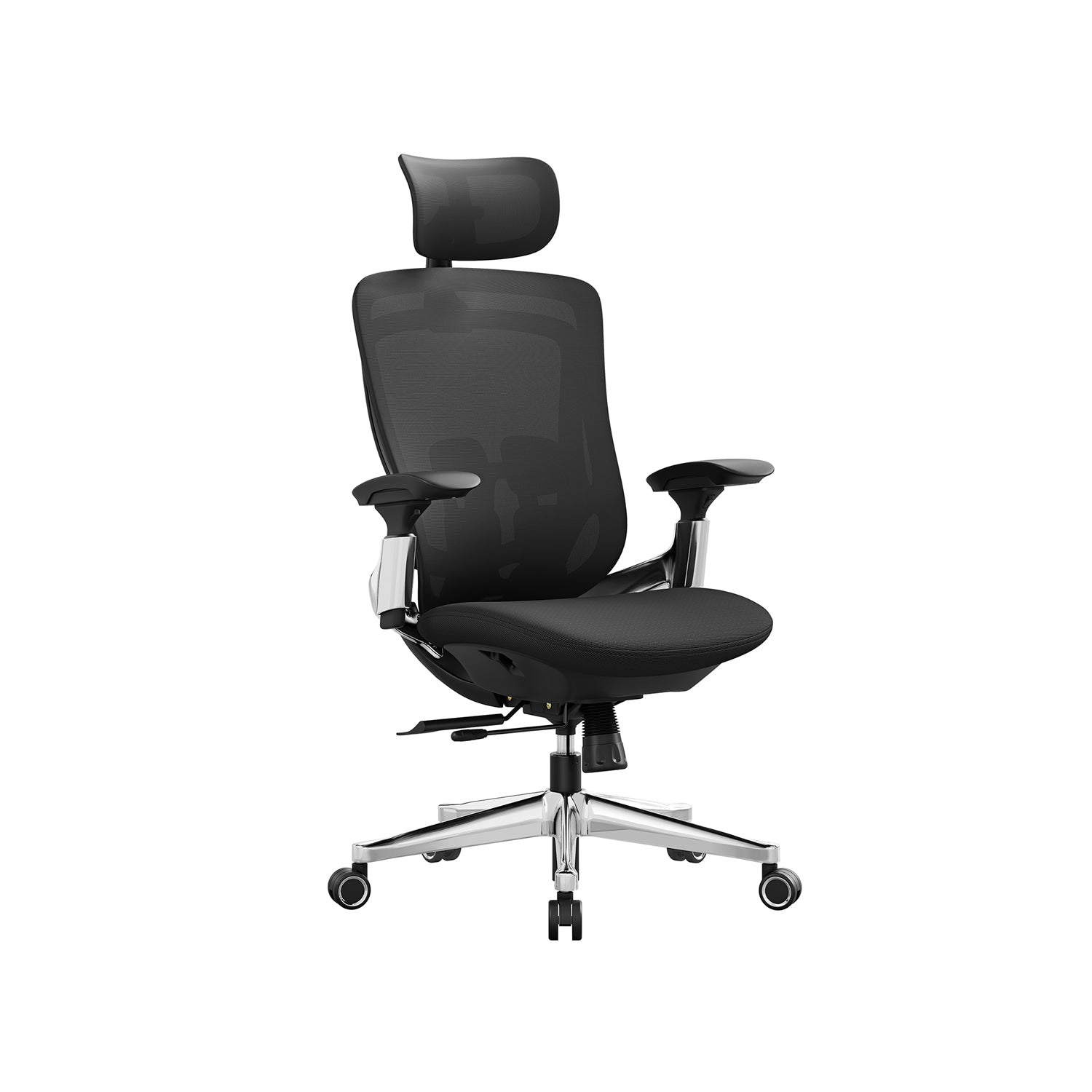 Silla de oficina de escritorio ergonómica con asiento tapizado ajustable en  altura e inclinable color negro Songmics